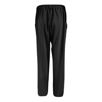 Ženske posteljine pantalone popusti u boji velike struke Lood široke pantalone Padžama hlače Žene dugačke pantalonske noge Dužina radne odjeće P Black XL