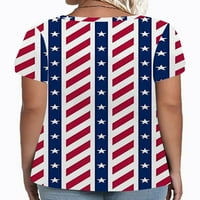Luxplum ženske bluze 4. srpnja prevelika majica Dan nezavisnosti Plus veličina vrhova domoljubna majica
