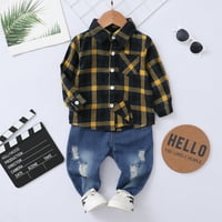 Kucnuzki 2t Toddler Boy-Winter outfit hlače setovi 3t mališani dečko s dugim rukavima Nježni elegantni