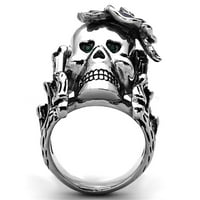 Ženski prstenovi visoko polirani prsten od nehrđajućeg čelika sa gornjim razredom kristal u Emerald TK1122