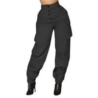 Hlače žene modne žene visoke struk harem hlače elastične struke pruge casual pantalone ženske hlače crna xl
