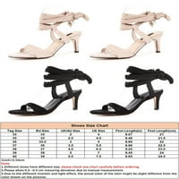 Crocowalk Ženske sandale za pete čipke udruge Strapppy Sandal gležnjače haljina cipele Žene Ležerne