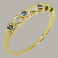 Britanci napravili tradicionalni čvrsti čvrsti zlatni prsten 18k sa prirodnim opal i safirom ženskim vječnim prstenom - Opcije veličine - veličine 4,25