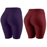 Žene visokog struka Yoga kratke hlače Čvrsto boje tanki motivi za podizanje znojnih kratkih hlača zimske rastezljene naglice vruće pantalone