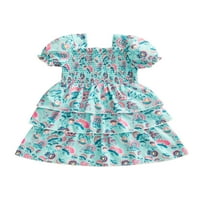 Jaweiw Toddler Kids Girls Corset Princess Haljine Cvjetni print kratkih rukava ruffles haljina ljetna