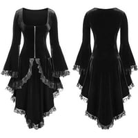 Droblješnja renesansna haljina za žene Halloween kostim Gothic Vintage bljeskalica haljina čipka za