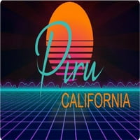 Piru California Vinil Decal Stiker Retro Neon Design