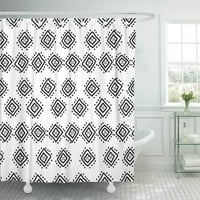 Blato crno-bijelo jednostavno afričko blato apstraktno Afrika Boho haotična kreativna kupaonica za zavjese