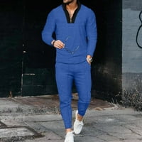 SNGXGN znojne odijela za muškarce postavljene jogging sportski odijelo za muškarce odjeća, plava, veličine