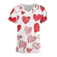 Vrhovi kratkih rukava za žene Casual Love Heart Grafic Tees Slatka tiskana Crewneck T-majice Torpers