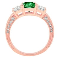 3,61ct smaragdni rez zeleni simulirani smaragd 14k ruža zlatna godišnjica angažmana kamena prstena veličine
