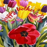 Toland Home Garden Mother Day Tulips Flower Majke Dan Zastava dvostrano