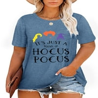 Anbech Plus size Hocus pocus majica Božićne majice za žene Njegove grafičke majice kratkih rukava