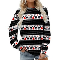 Adviicd Božićne majice za žene Ležerne prilike dugih rukava Dame Fashion Božićna kolekcija tiskana pulover