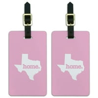 Grafika i više Texas T Home State Sifeccase kofer za prtljag Id Oznake set - čvrsto svjetlo Pink