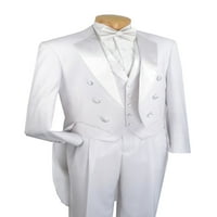 Vinci Muški bijeli tuxedo sa repovima bijele velj Hlače Formalno odježe T-2x