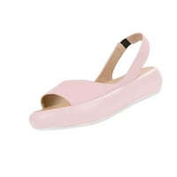 Žene Ljeto Čvrsto kože Otvorene prstiju casual elastične banke sandale cipele ružičaste