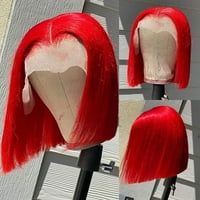 Crvena čipka prednja perika Ljudska kosa Prirodna linija kose crvene bob perike ravno kose crvene perike