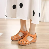 Loyisvidion ženske sandale čišćenje Ženske ženske dame djevojke udobne šuplje okrugle nožne sandale meke jedine cipele bljeskalice, narančaste 8.5