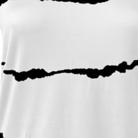 WHLLBF Ljetno čišćenje Žene vrhovi modne majice s dugim rukavima Ljetna ispis labava bluza