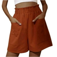 Žene ljetne kratke hlače Elastična struka široke noge casual moda A-line znojne hlače s džepovima ugodne atletske kratke hlače