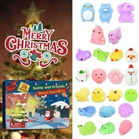 Absuyy nakit odbrojavanja - Božićna pinch Advent Calendar Blind Box, igračka zaslijeplju Božićne gumene igračke za igračke