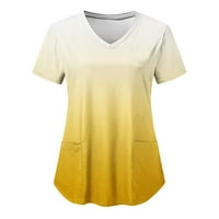 Ženske vrhove Žene kratki rukav V recto-dye uzorak Tors Radne uniforme T-majice XL