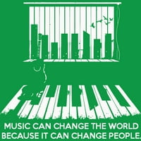 Muzika može promijeniti svjetsku mušku Kelly Green Graphic Tee - dizajn od strane ljudi 2xl