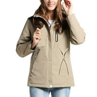 Adviicd zimski kaput Ženski kaputi plus veličina Omotači sa jakne sa kapuljačom dugme za patentne zatvarače,
