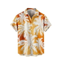 CLLIOS MENS Havajski košulje Ljeto Print Beach Majica Casual Majice kratkih rukava dolje Aloha Majica Top za odmor na plaži