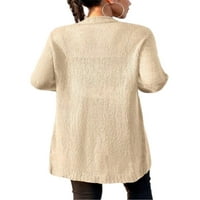 Paille dame duge dugi rukav dugi rukavi otvori prednji pleteni džemperi labavi dnevni nošenje marelice