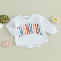 Dojenčad Dan zahvalnosti Ramper Dukserice Slovo duge rukave Ispiši jedan kombinezon Oneyie Bodysuit Jesen Odjeća za zahvalnosti za novorođenčad