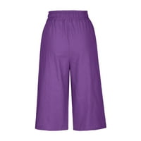 Gathrrgyp Capri pantalone za žene plus veličine, ženske vučne crte velike boje casual svestine labave