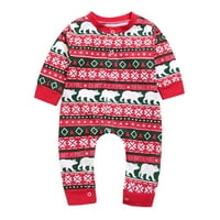 Kombinezon za dječake za dječje dječake Božić Božić Xmas pidžami medvjed romper meko topli kombinezon