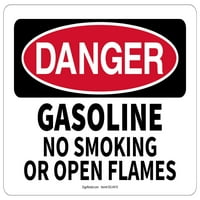Sigurnosni znak opasnosti Benzin bez pušenja ili otvorenog plamena