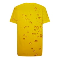Muškarci Ležerni okrugli vrat Kratki rukav 3D tiskani realnijski print majica za zvanje majica, žuta, xxl
