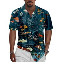 Muška majica casual gumb s kratkim rukavima niz aloha ljetni vrhovi