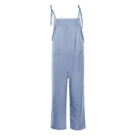 SKPBlutn Jumpsuits za žene Modni džepni zavoj bez rukava bez rukava Bodysuit Playsuit ROMper Jumpsit Blue XL
