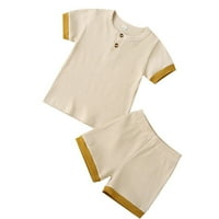 Maytalsoy Kids Top Shorts Outfit Strip s kratkim rukavima Odjeća za baby Hotsas odjeća, A, 3Y 3-4Y