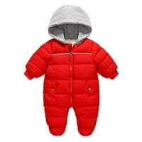 Annuirheih Toddler Newborn Baby Girl Boy odjeća za dječake Klit kapuljača Romper zimski odjevni set Snaget atletskog stila 10-mjeseci