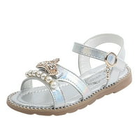 Sandale za djevojčice Flat Pearl Beach Princess Cipele Silver 5y-5,5y