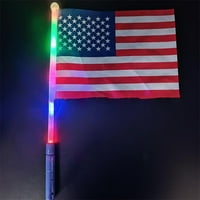 Užarena zastava Ručna kamenska dekoracija Vivid Color LED svjetlosna mini američka štap zastava za dan