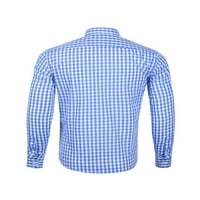 Glookwis Men rever izrez Majica Modna tunika Košulja Regularni fit Ležerne tipke Down Plaid bluza svijetlo