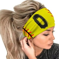 Sodopo bejzbol širine za glavu za žene za žene žuti elegantni bejzbol ispisane glave Boho debele trake