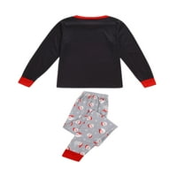 Liacowi roditelj-dječji božićni pidžamski santa tiskani vrhovi sa ležernim hlačama