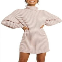 Glonme dame Mini haljine dugih rukava duks džemper, pulover pulover, skakač mekani casual turtleneck