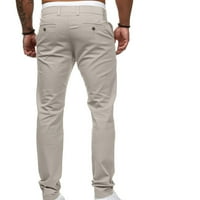 Gahvov teretni pantalone za muškarce muške casual gumb Otvorene tanke stabilne pantalone sa čvrstim bojama