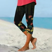 Djevojke Dame Casual Comt Ispran Stretch High Squik Elastični obrezirani odmaralište Stil hlača na plaži