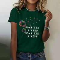 Košulje za žene Trendi moda Ležerne prilike od tiskane bluze s kratkim rukavima Žene Green XXL