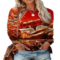 Colisha Dame Tee Oktoberfest majica Bavarska majica casual radna njemačka tunika bluza vino crvena 3xl
